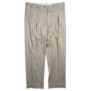 Irvine Park Mens Size 44 Wool Cashmere Blend Pleated Dress Pants Tan 42x33.5